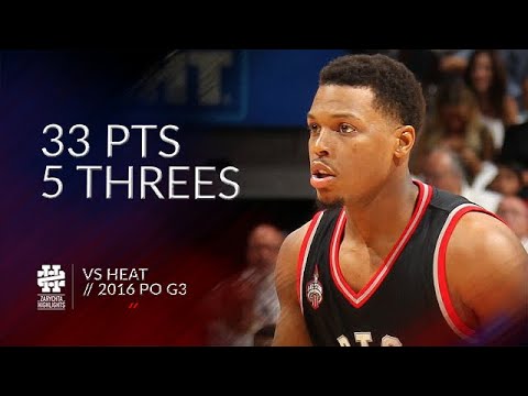 Kyle Lowry 33 pts 5 threes vs Heat 2016 PO G3