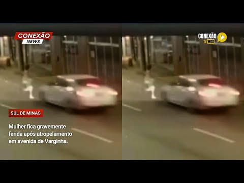 Vídeo: Mulher fica gravemente ferida após atropelamento em avenida de Varginha.