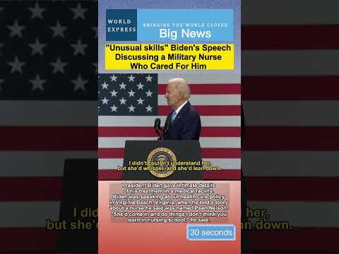 "Unusual skills" Biden's Speech Discussing a Military Nurse Who Cared For Him #usa #biden #funny