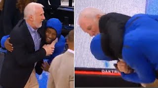 Gregg Popovich Headlocks Terrence Ross Thinking It's Jonathon Simmons