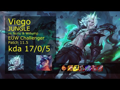 Viego vs Nunu & Willump Jungle - EUW Challenger 17/0/5 Patch 11.5 Gameplay