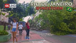 🇧🇷 Walking Through Rio de Janeiro When a Windstorm Turned Everything Into Chaos 【 4K UHD 】