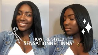 HOW I RE-STYLED SENSATIONNEL INNA 💇🏾 BLUNT CUT BOB | how to & mini-review