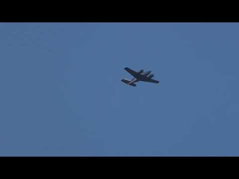 What a catch! Piper PA-46 and Beech 95-B55 Baron flying overhead!