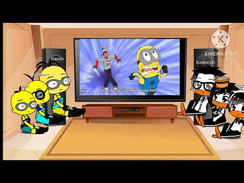 Skipper Crew & the minions react to skipper vs Dave the minion 
