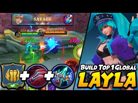 LAYLA INSANE LIFESTEAL BUILD!! (1v5 Savage) TRY THIS BUILD! | Top 1 Global Layla