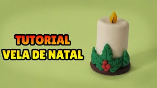🔴 FAÇA VELA NATALINA MINIATURA - Tutorial Fácil Biscuit, Pasta Americana, Clay ou Plastilina - DIY