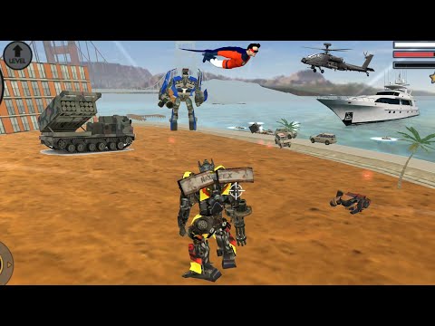 Vegas Crime Simulator (Transformer Fight Red Car Robot) Transformers vs Robot - Android Gameplay HD