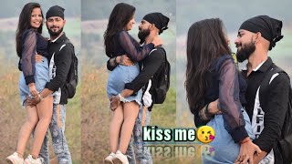 real kissing prank (kiss) prank on my cute girlfriend / gone romantic  first vlog veer Samrat