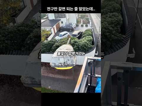 가로등 전구 하나 갈려다 본체까지 뽑았습니다