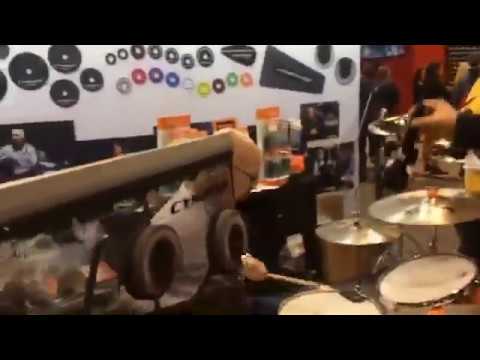 Drum Talk TV's Dan Shinder at the Cympad Booth at the NAMM Show 2020
