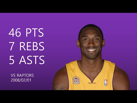 Kobe Bryant | 46 pts,7 rebs,5 asts | February 1,2008 | vs TOR