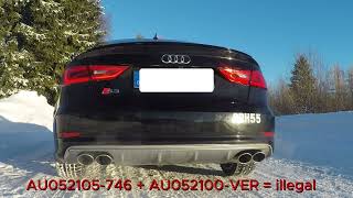 Video: FOX Edelstahl Duplex Racing-Komplettanlage ab Kat Audi S3 8V Cabrio, Limo