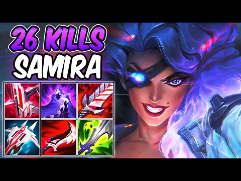 THIS IS THE MOST BROKEN SAMIRA BUILD! NO COUNTERPLAY (26 KILLS, HEAL TO FULL HP IN SECONDS)