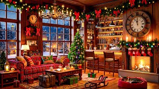 Christmas Jazz Instrumental Music & Crackling Fireplace for Peaceful Holiday🔥Cozy Christmas Ambience