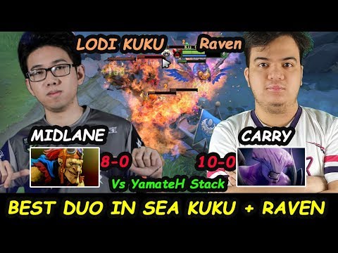 KUKU [Batrider] MIDLANE + RAVEN [Faceless VOID] LEGEND DUO Dominating Ranked Dota 2 7.22 Gameplay