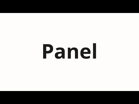 How to pronounce Panel