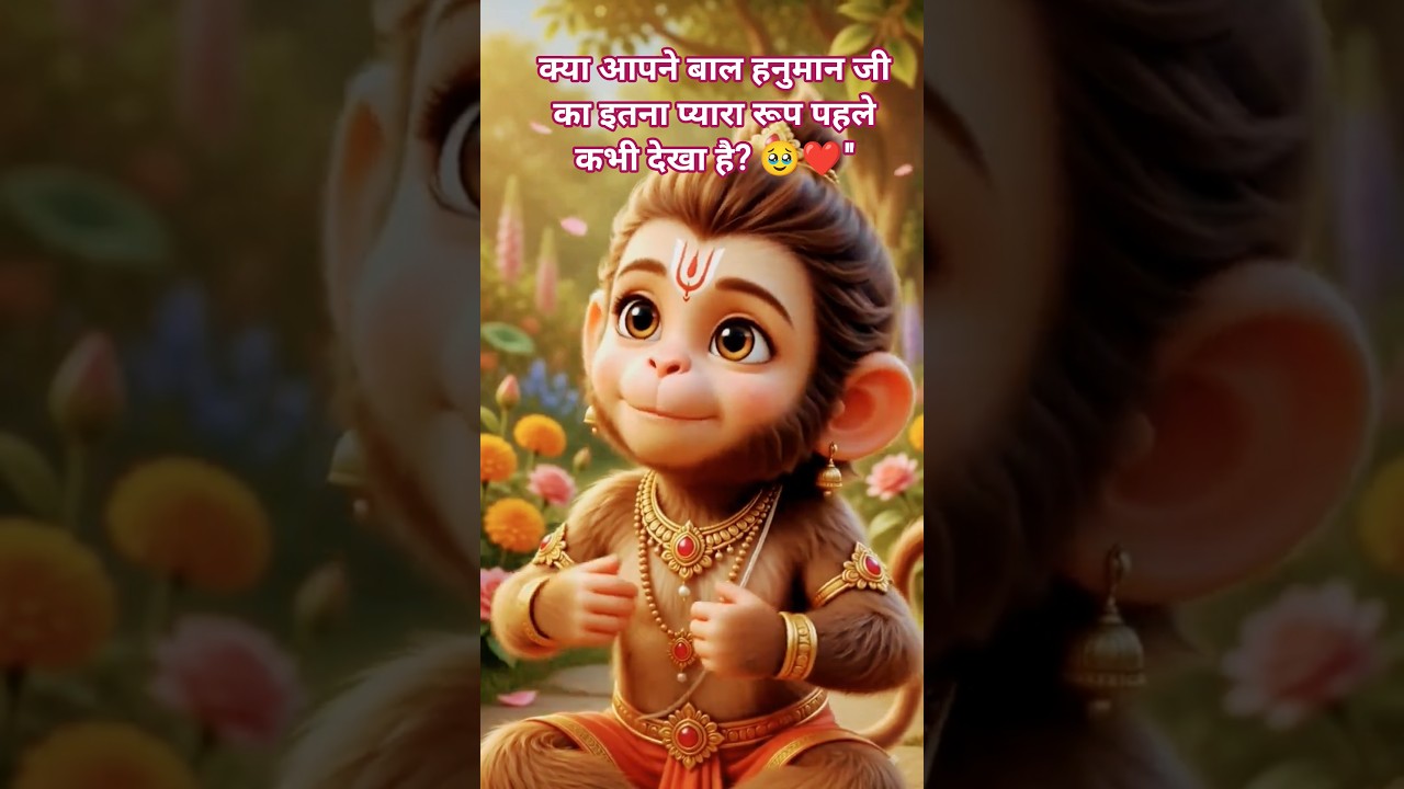 🐒 नन्हे हनुमान जी का इतना प्यारा रूप देखकर आपका दिल जीत जाएगा! ❤️🙏 #shorts #hanuman #3danimation #ai