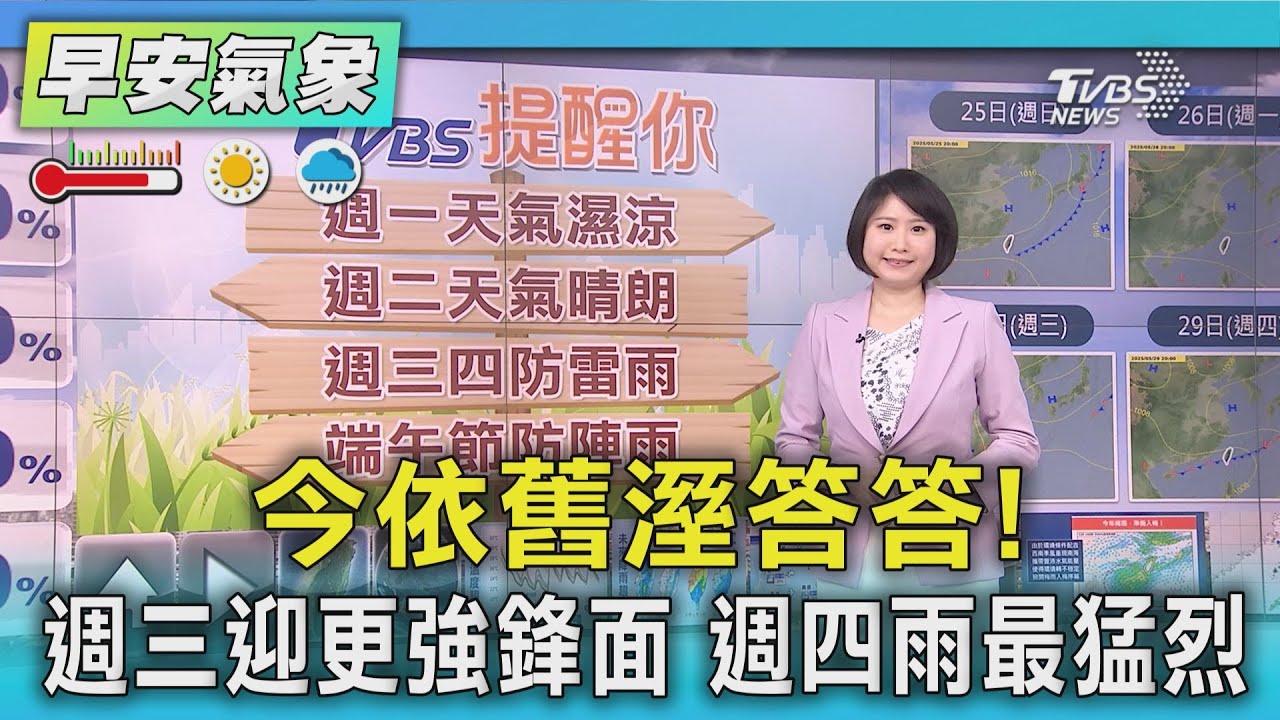 天氣/今依舊溼答答! 週三迎更強鋒面 週四雨最猛烈