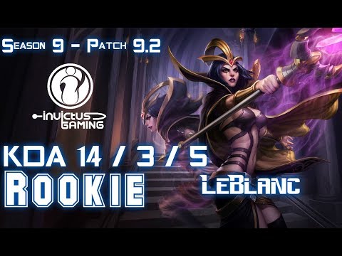 IG Rookie LEBLANC vs IRELIA Mid - Patch 9.2 KR Ranked