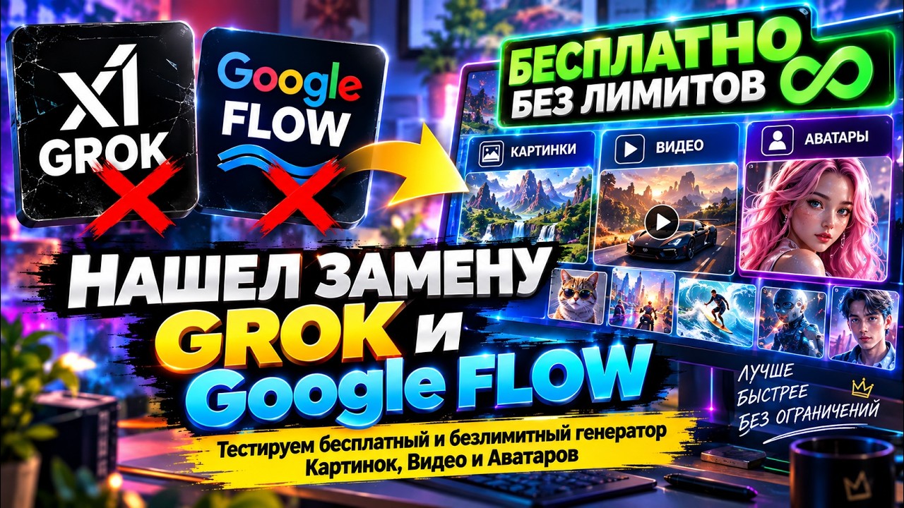YouTube: Нашел замену GROK и Google FLOW — Symphony Creative Studio