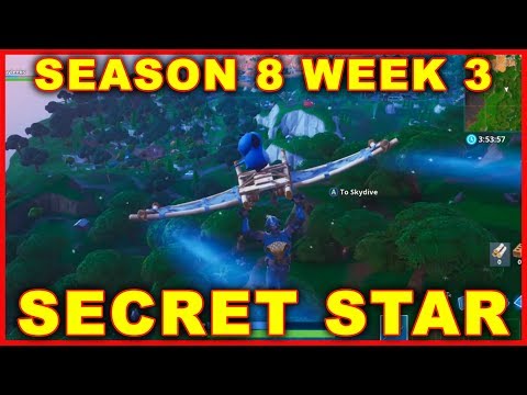 Fortnite Season 8 Week 3 Secret Star Location (BATTLE STAR)