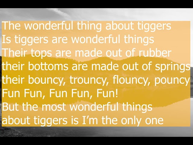 Vídeo relacionado con The Wonderful Thing About Tiggers Sheet Music (English Edition)