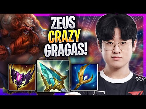 ZEUS IS SO CRAZY WITH GRAGAS! - T1 Zeus Plays Gragas TOP vs Kennen! | Season 2023