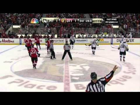 Last 1:45 of regulation, Alfredsson goal. May 19 2013 Pittsburgh Penguins vs Ottawa Senators NHL