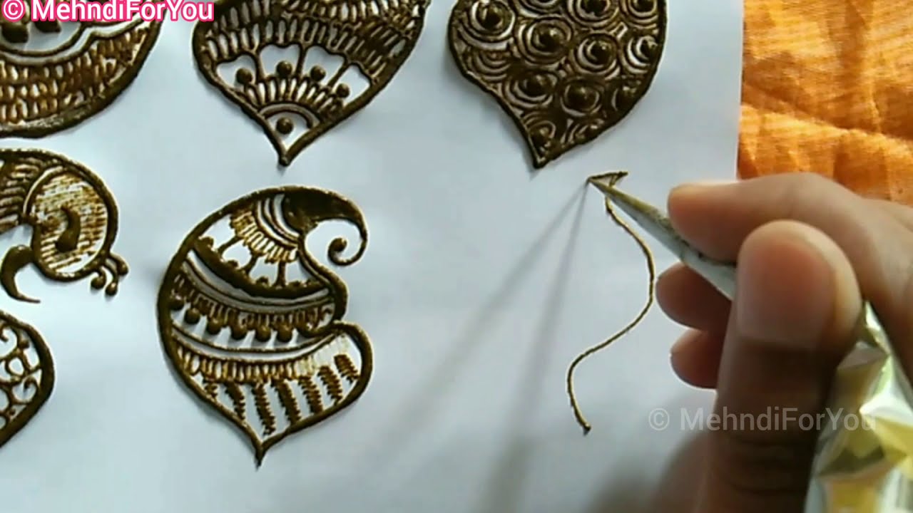 mehndi design types paisley shapes and filler elements tutorial by mehndi for you