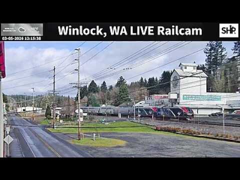 Live webcam view of Railcam del almacén de Winlock
