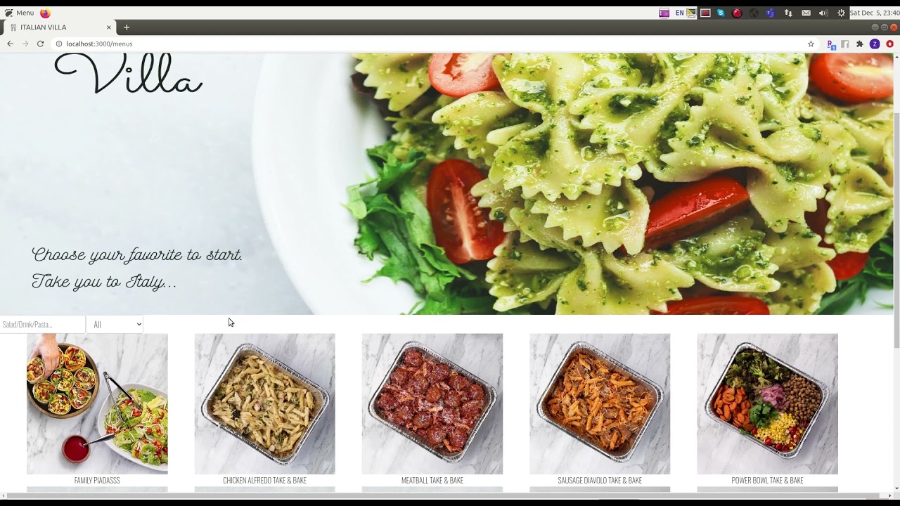 A food ordering site - NodeJS