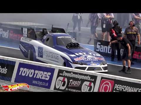 Kevin Kent's Funny Car Loses a Wheel | FIA European Finals 2023 | Santa Pod Raceway