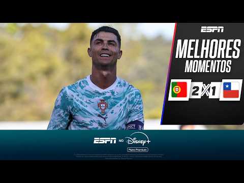 CR7 PARTICIPATIVO, TRETA PESADA E GOLAÇO MARCAM AMISTOSO ENTRE PORTUGAL E CHILE | MELHORES MOMENTOS