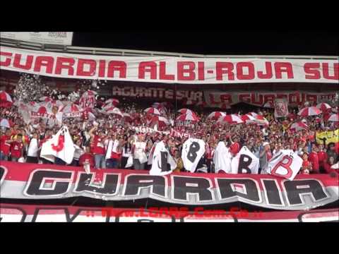 "-Independiente Santa Fe Vs Independiente de Avellaneda - Cuartos de final Suramericana 2015 -" Barra: La Guardia Albi Roja Sur • Club: Independiente Santa Fe
