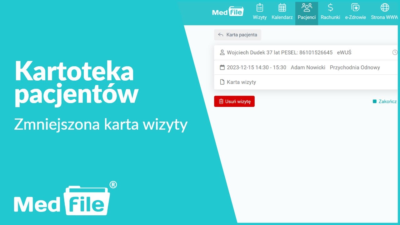 Zmniejszona karta wizyty