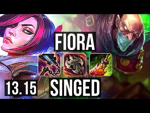 FIORA vs SINGED (TOP) | 11/0/3, Legendary, 1.3M mastery, 600+ games | KR Grandmaster | 13.15
