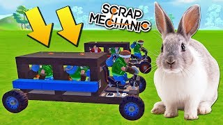 ГОНКИ НА КРОЛИЧЕЙ ТЯГЕ БЕЗ ДВИЖКОВ в Scrap Mechanic !!!