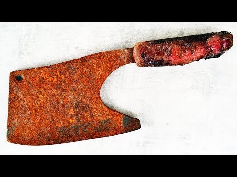 Old Rusty Cleaver Butcher Restoration