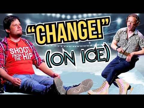 ICE RINK CHAOS | The CHANGE Game (When they hear 'CHANGE' they have to say something different!)