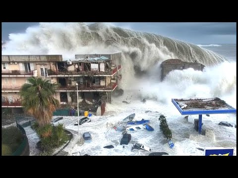 Italy Hit by Storm! Cyclone Harry Hits Sicily with 10-Meter Waves Causing Major Damage.
