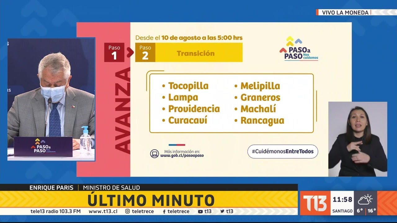 Minsal anuncia que nuevas comunas entran a Transición en camino al desconfinamiento