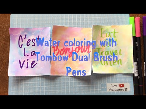 Water coloring With Tombow Dual Brush Pens Video