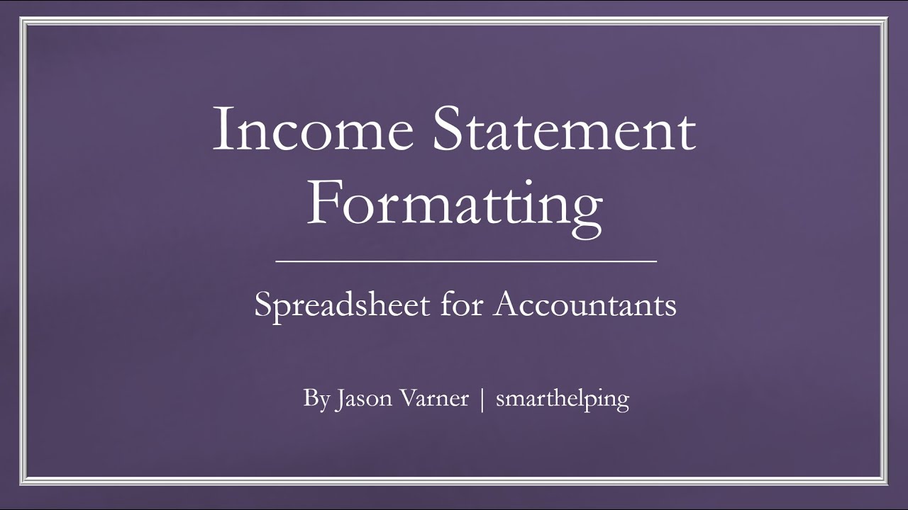Income Statement Template in Excel / Google Sheets