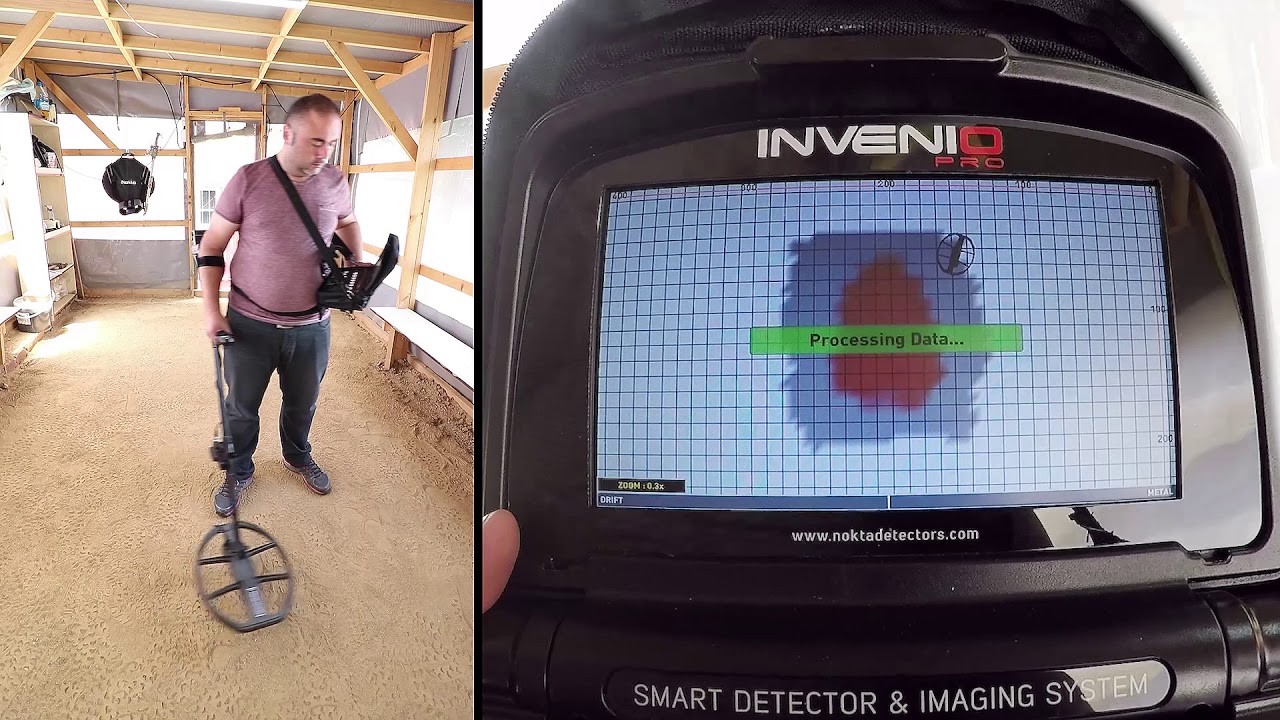 Nokta Invenio - Detection of letter ''A'' made of 50cm long 8mm rebar