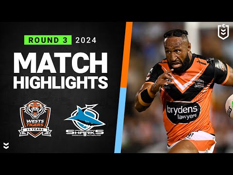 NRL Highlights | NRL 2024 | Wests Tigers v Sharks | Match Highlights