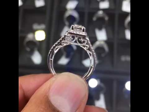 ER-1163 - 1.48 Carat F-SI1 Princess Cut Diamond Engagement Ring 18k Gold Vintage Style