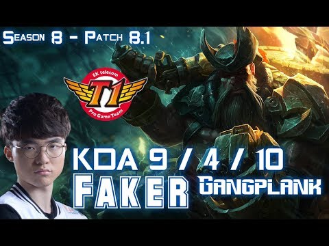 SKT T1 Faker GANGPLANK vs CAMILLE Top - Patch 8.1 KR Ranked