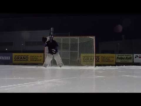 Bandy goalkeeper - Warm-up training on ice
