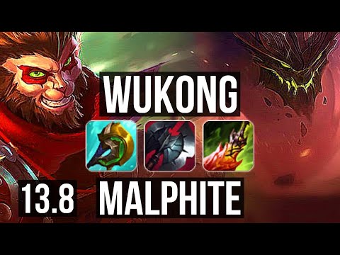 WUKONG vs MALPHITE (TOP) | 5.0M mastery, 10/3/15, 500+ games, Dominating | KR Master | 13.8